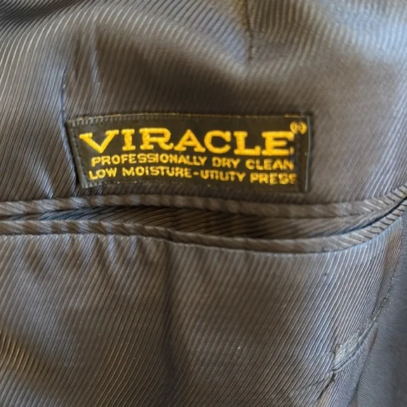 Hart Shaffner Marx 46R Navy Blue Wool Blazer Jacket Coat Two Button USA Viracle - Picture 7 of 13